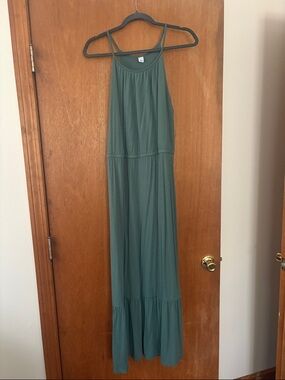 Old Navy Green Maxi Dress with Ruffle Hem